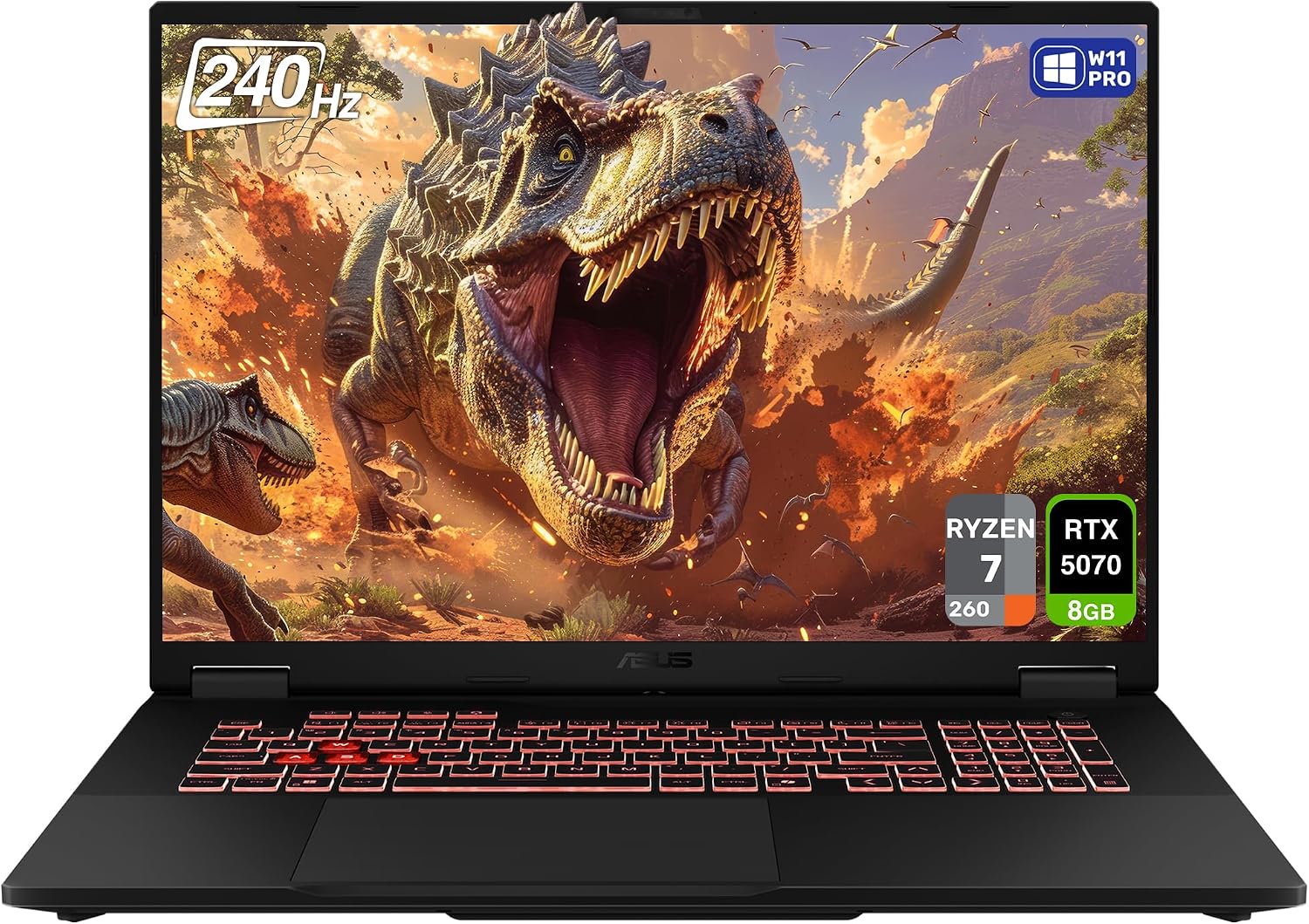 ASUS TUF A18 Gaming Laptop, AMD Ryzen 7-260, 32 GB DDR5 RAM, 2 TB PCle SSD, 18' 2.5K (2560x1600) 240Hz Display, Nvidia G-Force RTX 5070, RGB Backlit Chiclet Keyboard, W11 Pro, Jaeger Gray