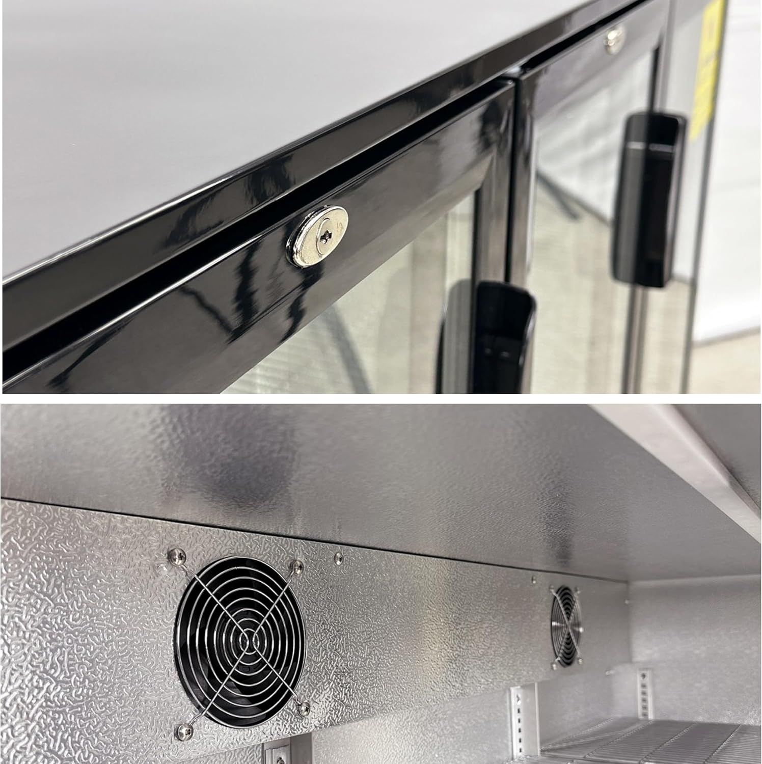Beer Back Bar Cooler 3 Glass Door (Swing Door) 53' Width Beer Fridge NSF Certified Beverage Refrigerator 11.8 cu.ft Under Counter Height 35°-46°F Black bb3dup
