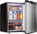 Feelfunn Mini Fridge with Freezer - 1.7 Cu.Ft Single Door Mini Refrigerator with Adjustable Thermostat, Energy Saving, Low Noise, Small Fridge for Bedroom, Office, Dorm, Apartment, Classroom - Silver
