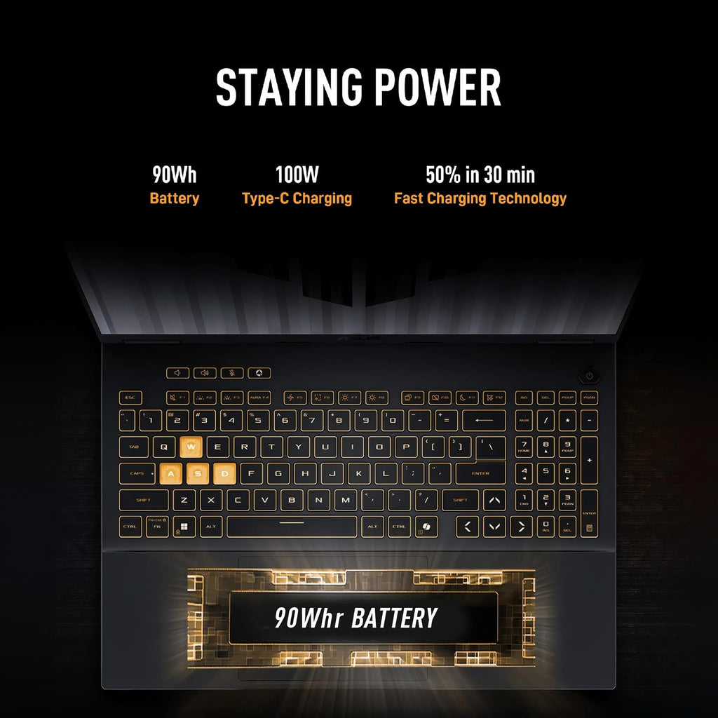 ASUS TUF F16 (2025) Gaming Laptop, 16' FHD+ 165Hz IPS Display, 14th Gen Intel i7-14650HX CPU, RTX 5060 GPU, 32 GB DDR5 RAM, 2 TB SSD, Thunderbolt 4, Wi-Fi 6E, RGB Backlit Keyboard, Windows 11 Pro