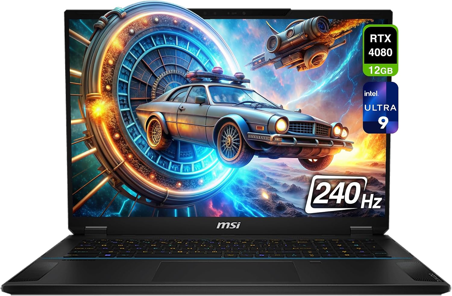 MSI Stealth 18 AI Studio Gaming Laptop, Intel Ultra 9-185H, 64 GB DDR5 RAM, 4 TB + 4 TB PCle SSD, 18' QHD+ (2560x1600) 240Hz, Nvidia G-Force RTX 4080, Backlit Keyboard, W11 Home