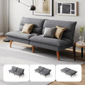 LINSY HOME Futon Sofa Bed - Convertible Corduroy Futon Couch Bed with Adjustable Backrest, Modern Small Loveseat Sleeper Sofa for Small Spaces, Living Room, Apartment or Office (Grey)