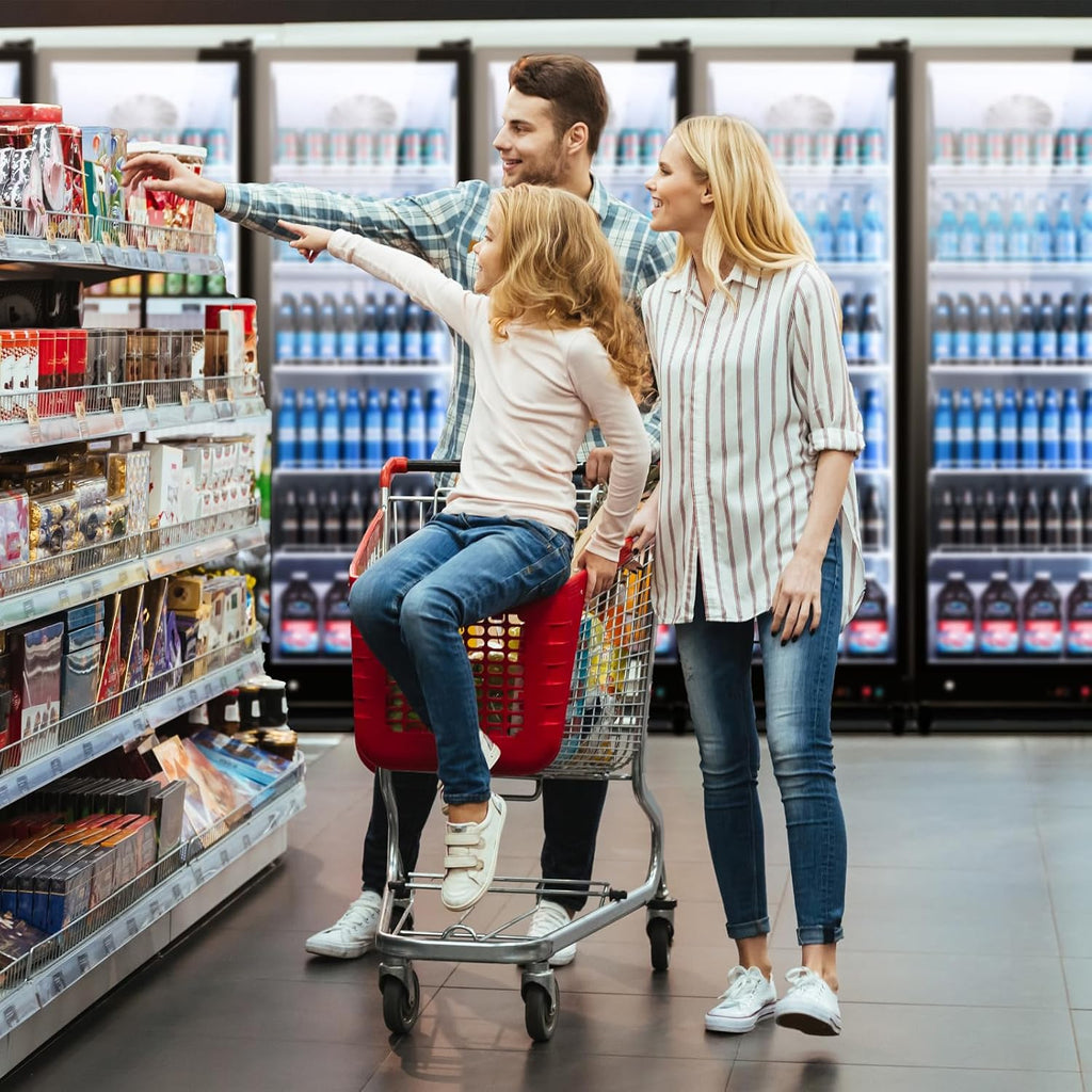 Yeego Commercial Display Beverage Refrigerator - 12.36 Cu.ft Vending Machine with LED Light and Adjustable Shelves, Drink Cooler 32-50°F for Supermarkets Business Grocery Stores Offices Home