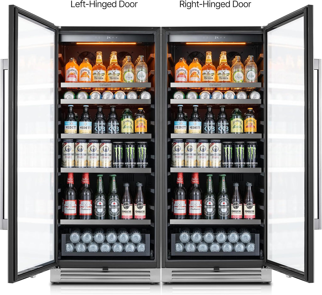 Ca'Lefort Beverage-Refrigerator 48 Inch, Tall Beverage Fridge Cellars Large Bar Drink Cabinet Built-in or Freestanding with Glass Door, Beer Cooler for Bottles and Cans Beer/Soda/Water/Wine