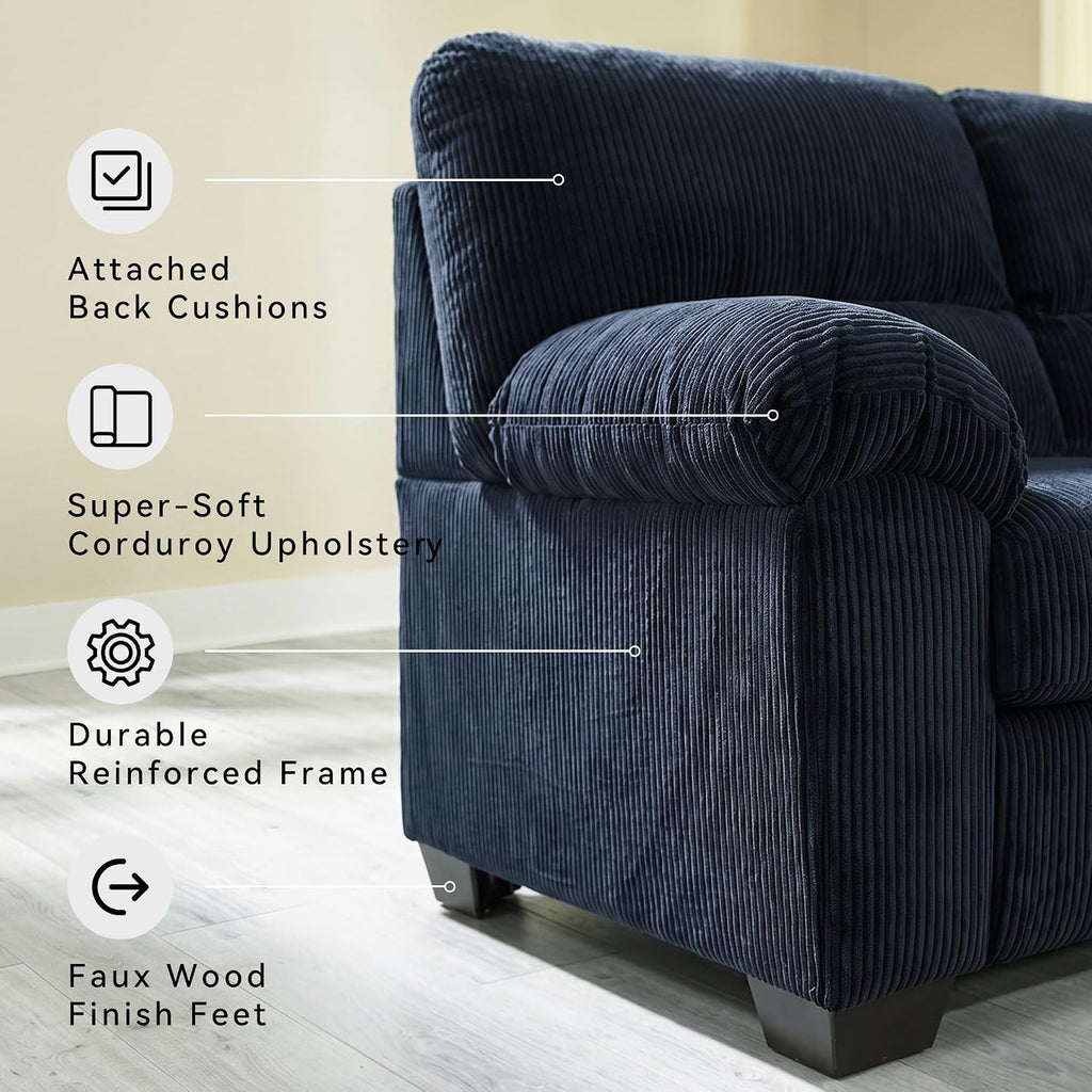 Signature Design by Ashley SimpleJoy Contemporary Sofa for Living Room, Blue