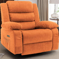 Korser Power Recliner Chair, Electric Rocker Recliner with Massage and Heat, 270° Swivel Glider, Oversized Wide Seat with USB Port, Cashmere Nursery Chair for Living Room, Orange
