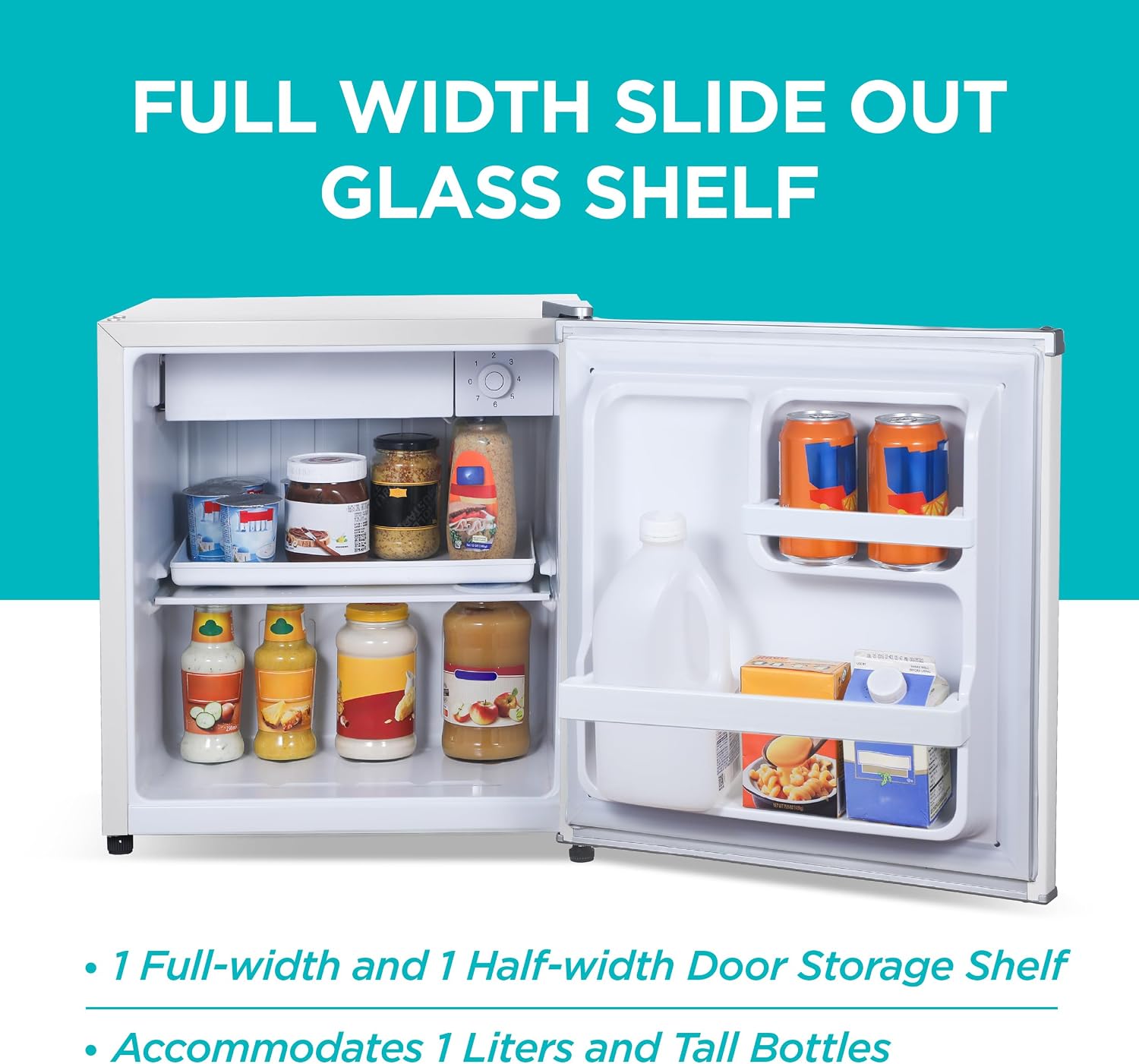 BLACK+DECKER 1.7 Cu. Ft. Compact Refrigerator, ENERGY STAR Certified, Single Door Mini Fridge with Chiller Compartment, Personal Fridge for Home or Dorm Room, R600a Refrigerant, BCRK17W, White