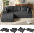 2026 New Boneless Couch, No Assembly Cloud Couch Sectional with Deep Seat & Chaise for Small Spaces, Upholstered Boneless Sectional Couch for Living Room, L Shaped Couch with Left Facing Chaise, Grey