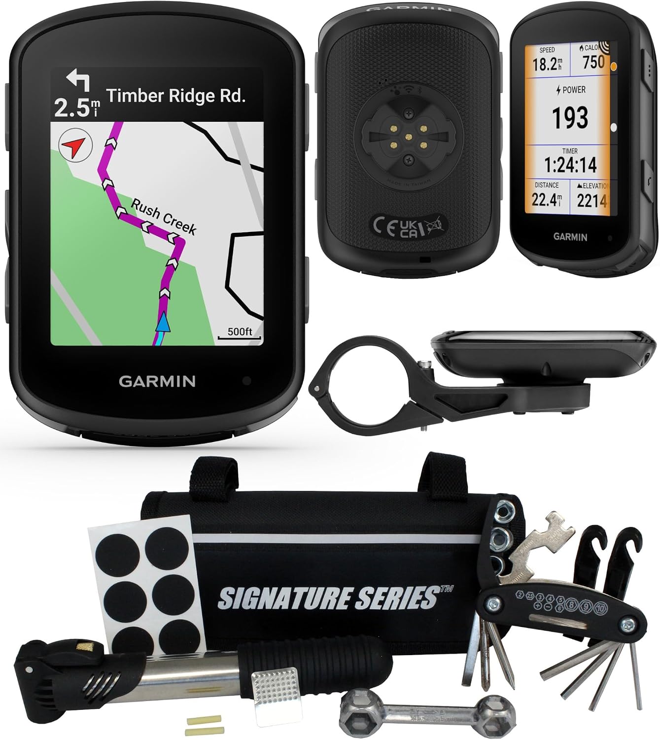 Garmin Edge 540 Compact GPS Cycling Handheld Computer with Naviation and Signature Series Bike Kit