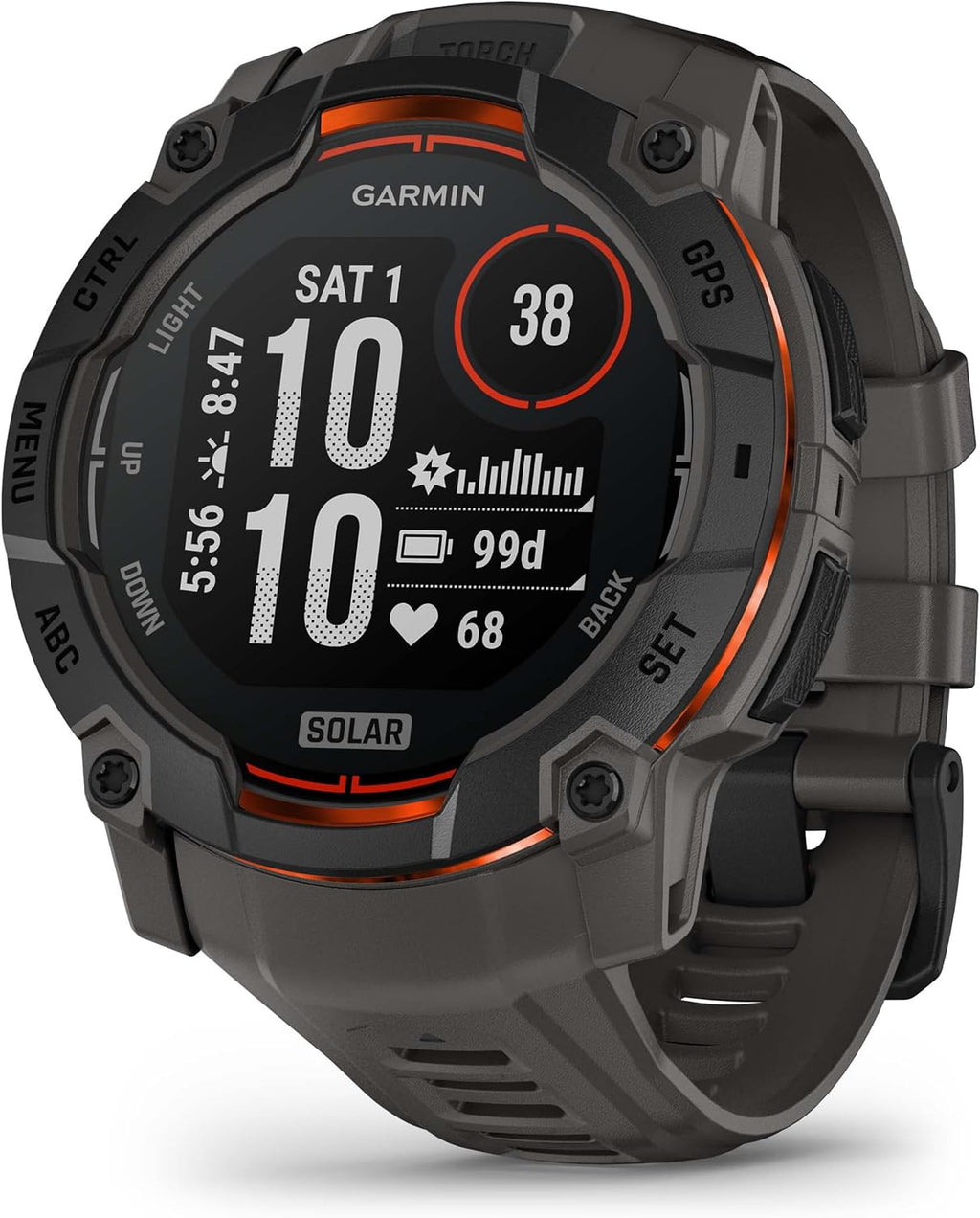 PlayBetter Garmin Instinct 3 Solar 50mm (Black/Charcoal) Rugged Outdoor GPS Smartwatch Bundle - Metal Bezel, Built-in Flashlight, Unlimited Battery Life Portable Charger & HD Screen Protectors
