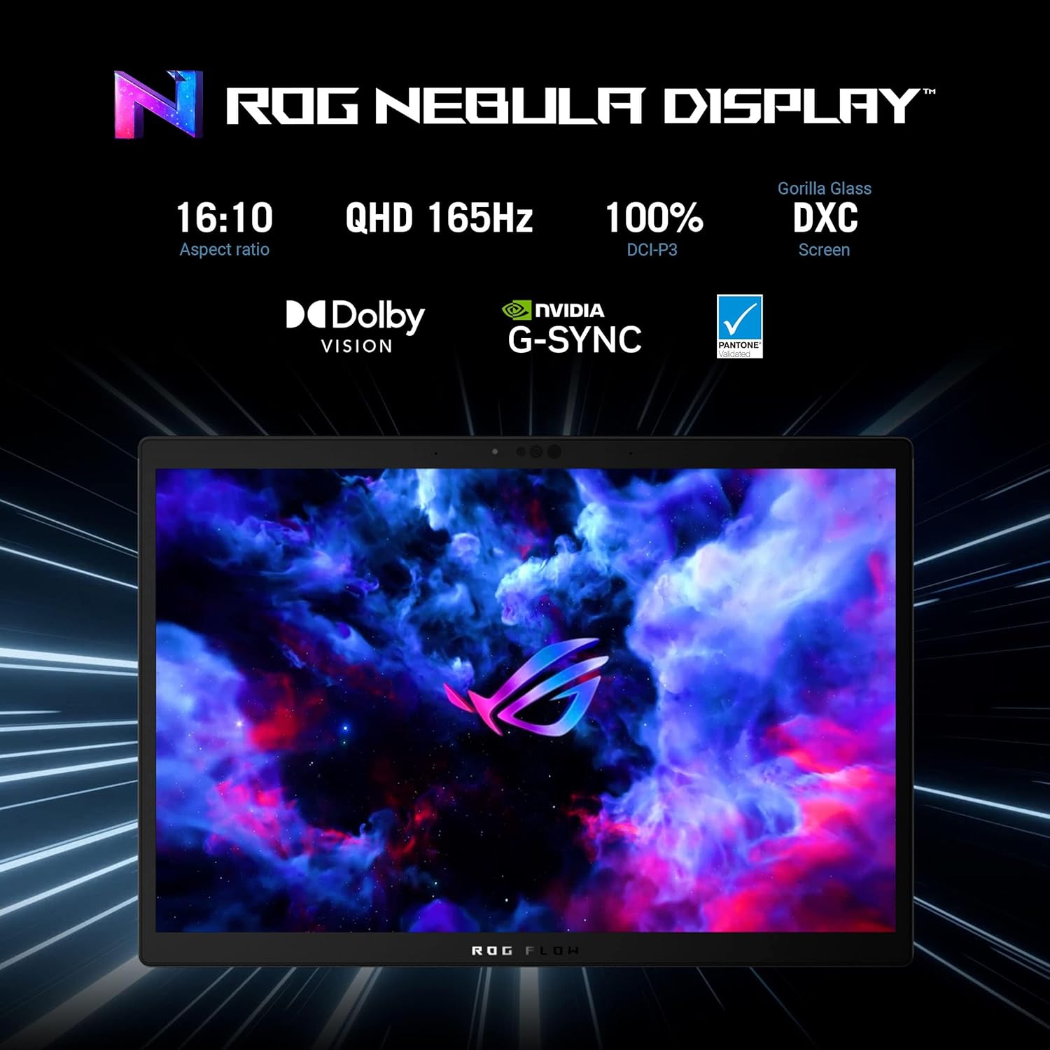 ASUS ROG Flow Z13 (2023) Gaming Laptop Tablet, 13.4' Nebula Display 16:10 QHD 165Hz, GeForce RTX 4050, Intel Core i9-13900H, 16GB LPDDR5, 1TB PCIe SSD, Wi-Fi 6E, Windows 11, GZ301VU-DS94