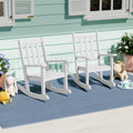 WestinTrends Malibu Outdoor HDPE Plastic Preschool Toddler Rocking Chairs (Set of 2), White