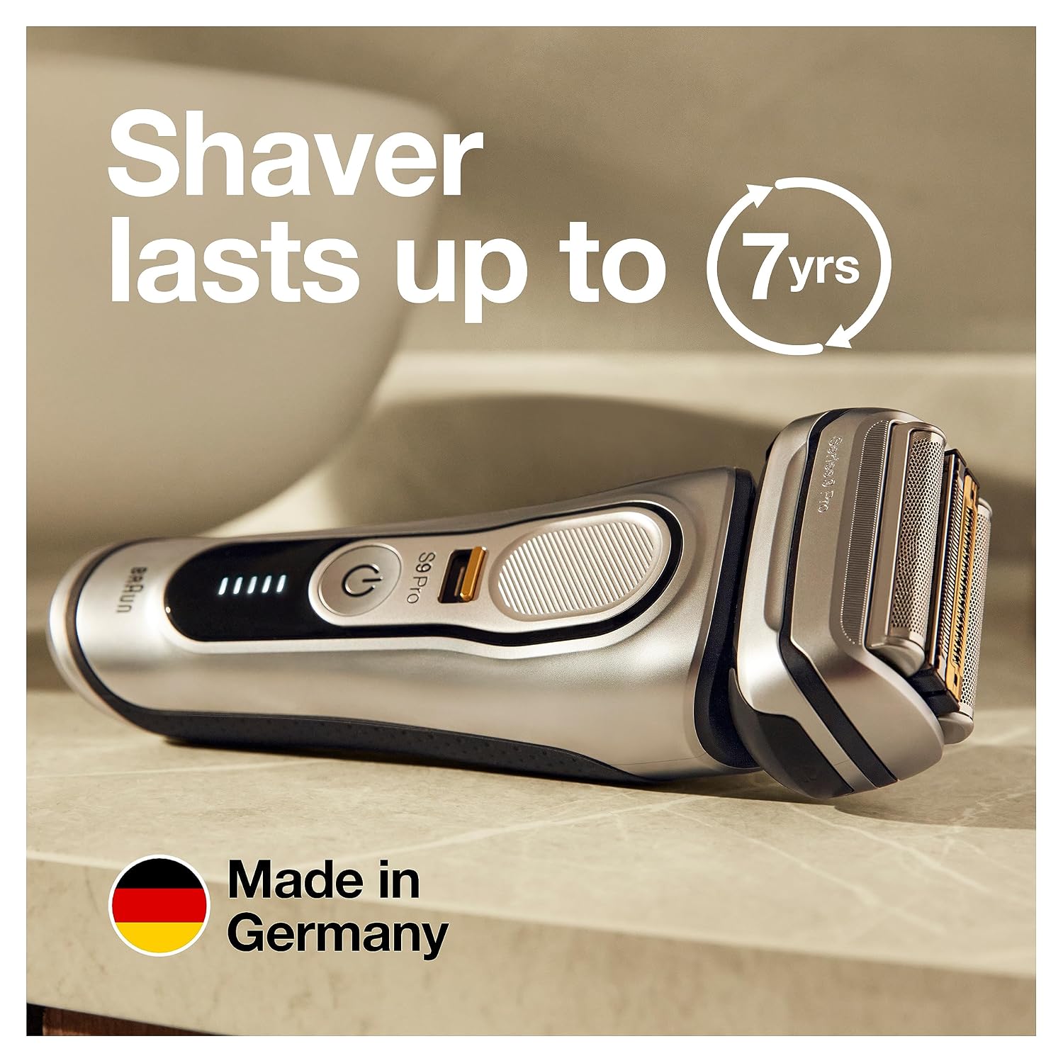 Braun Series 9 Pro 9487cc Electric Razor for Men, Wet & Dry, Rechargeable, Electric Shaver with Clean & Charge Station and ProCare Attachment w/ Clean & Renew Refill Cartridges CCR, 3 Pack