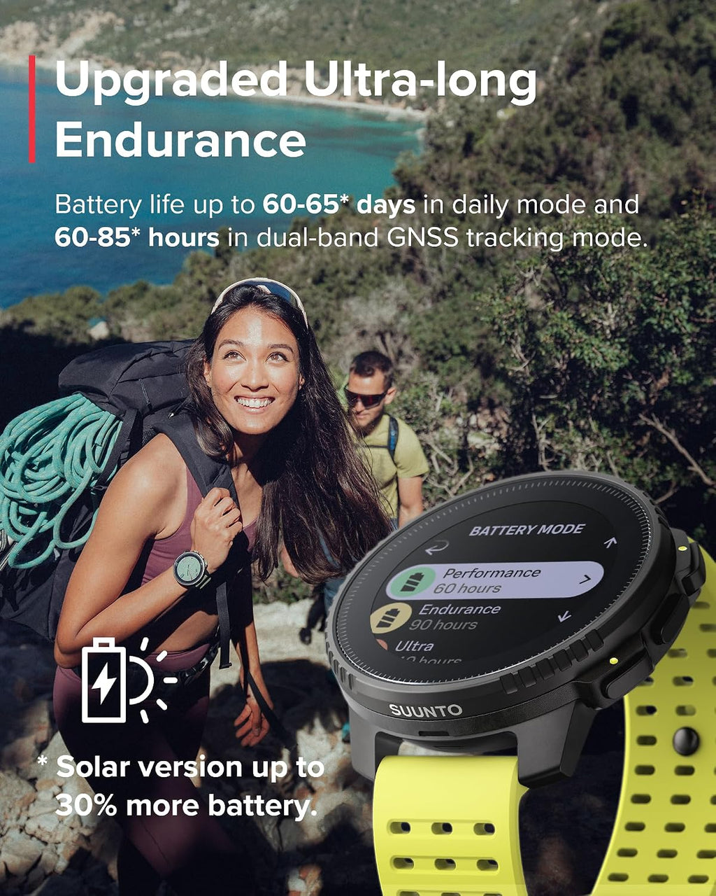 SUUNTO Vertical GPS Adventure Watch, Activity Tracker w/Dual-Band GNSS & Offline Maps, Supports 95+ Sports, Training Metrics & Recovery Insights, Solar Charging Opt. for 1yr Daily Use