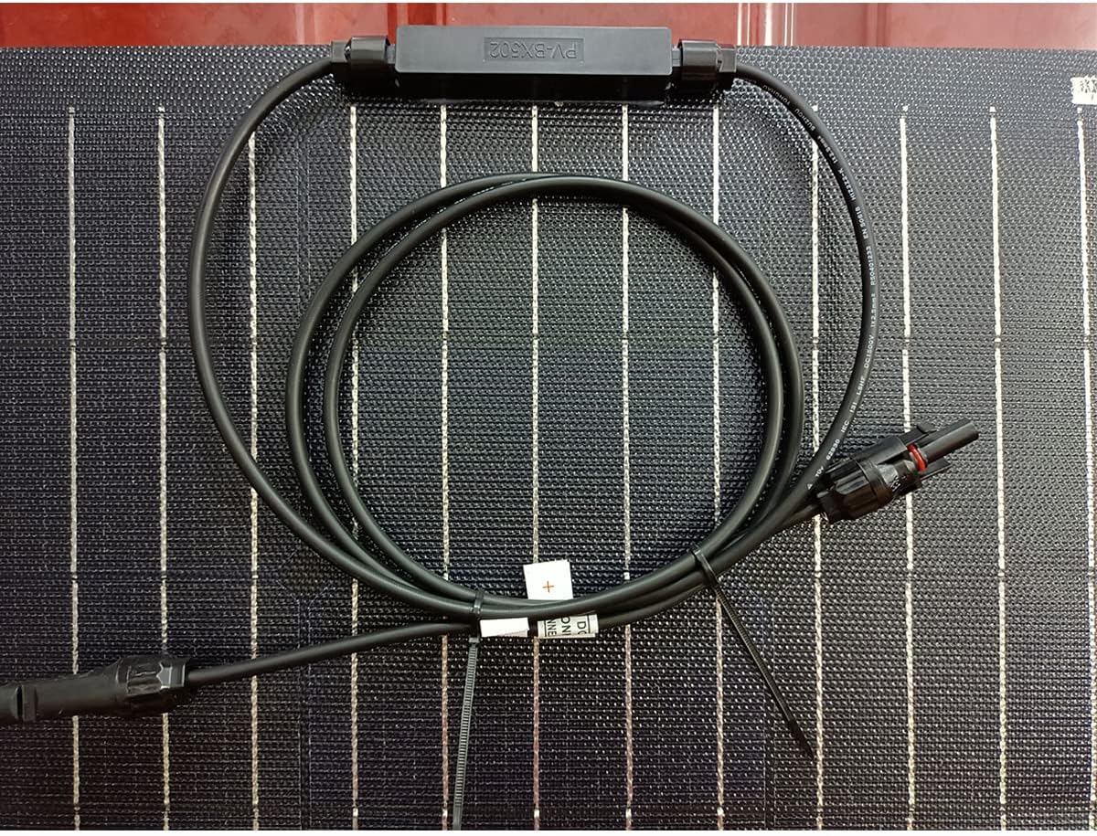 100W ETFE Flexible Monocrystalline Solar Panel for RV Boat + 400W 12V Wind Turbine Generator + Hybrid Controller + Solar Extension Cable - 500W Solar Wind Hybrid System