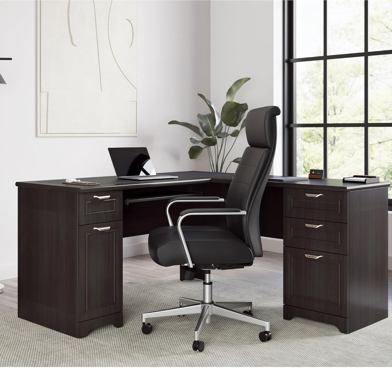 Realspace® Magellan 59'W L-Shape Corner Computer Desk, Espresso