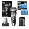 Braun Series 9 Pro 9487cc Electric Razor for Men, Wet & Dry, Rechargeable, Electric Shaver with Clean & Charge Station and ProCare Attachment w/ Clean & Renew Refill Cartridges CCR, 3 Pack
