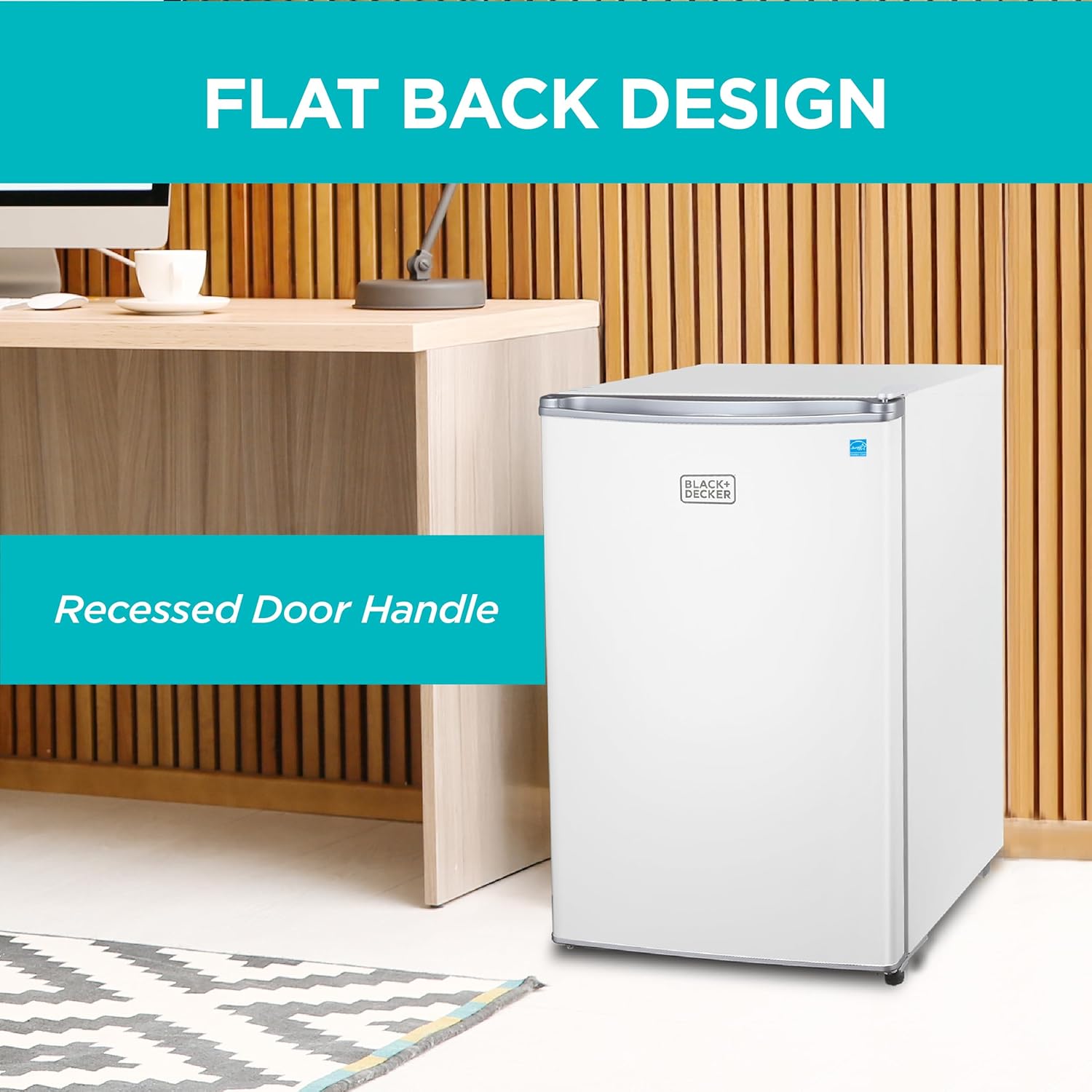 BLACK+DECKER 2.5 Cu. Ft. Compact Refrigerator, ENERGY STAR Certified, Single Door Mini Fridge with Chiller Compartment, Personal Fridge for Home or Dorm Room, R600a Refrigerant, BCRK25W, White