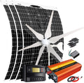 760W Wind Solar Power Complete Kit with 1000W Inverter: 400W Wind Turbine Generator + 3pcs 120W Flexible Solar Panels + Controller + Cable & Connector, 12V Battery Charging