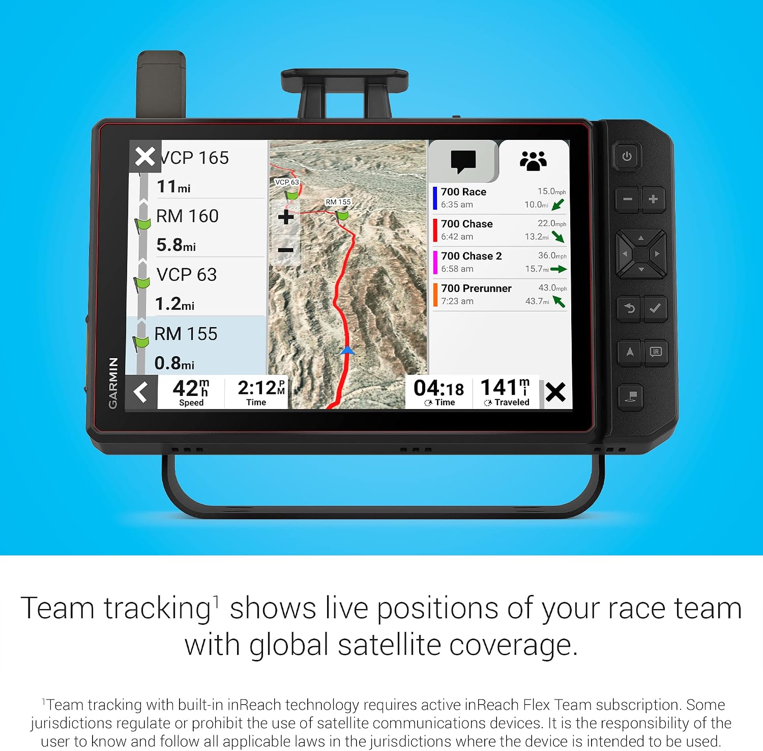 Garmin Tread XL - Baja Race Edition, Rugged, ultrabright 10' Off-Road Race Navigator, high-Performance GPS for Trophy Trucks, Team Tracking with Built-in inReach Satellite Communication