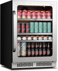 Whynter Beverage Refrigerator 24 Inch Drink Fridge with Glass Door Beverage Cooler 140 Cans Under Counter Beverage Fridge Freestanding 3 LED 34-54°F for Beer Home Bar Premium Series 5.65 cu.ft