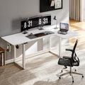 ONBRILL L Shaped Standing Desk, 71x43 Inches Electric L Stand Up Desk with 4 Legs, Dual Motor and Memory Controller, Adjustable Height from 28-46 Inches for Home and Computer Workstation, White