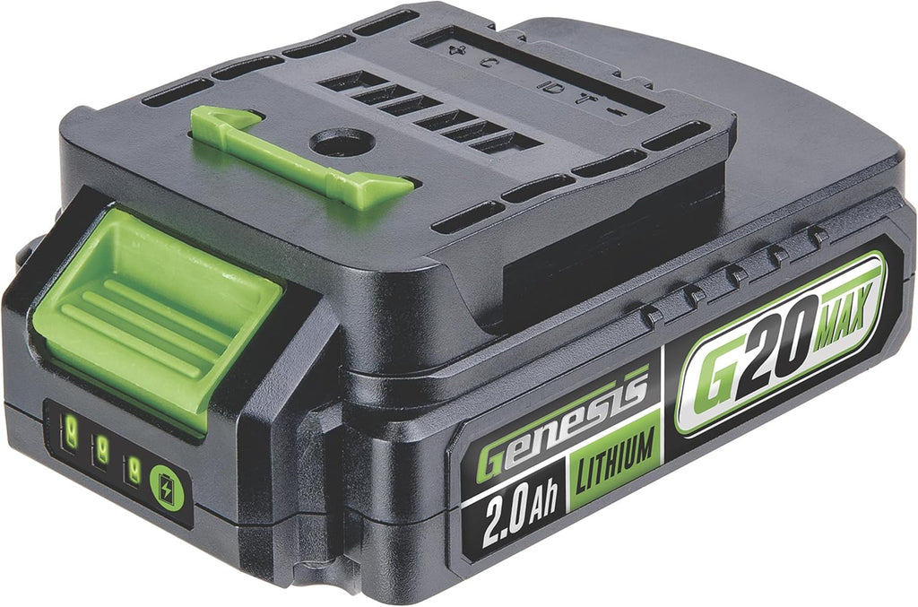 Genesis G20MAX 20V Drill/Impact Driver Combo Kit, LED Light Metal Ratcheting Chuck, 450 in-lbs drill, 1600 in-lb Impact Driver Two 2.0Ah Batteries, Charger, and Storage Bag GL20DIDKB2