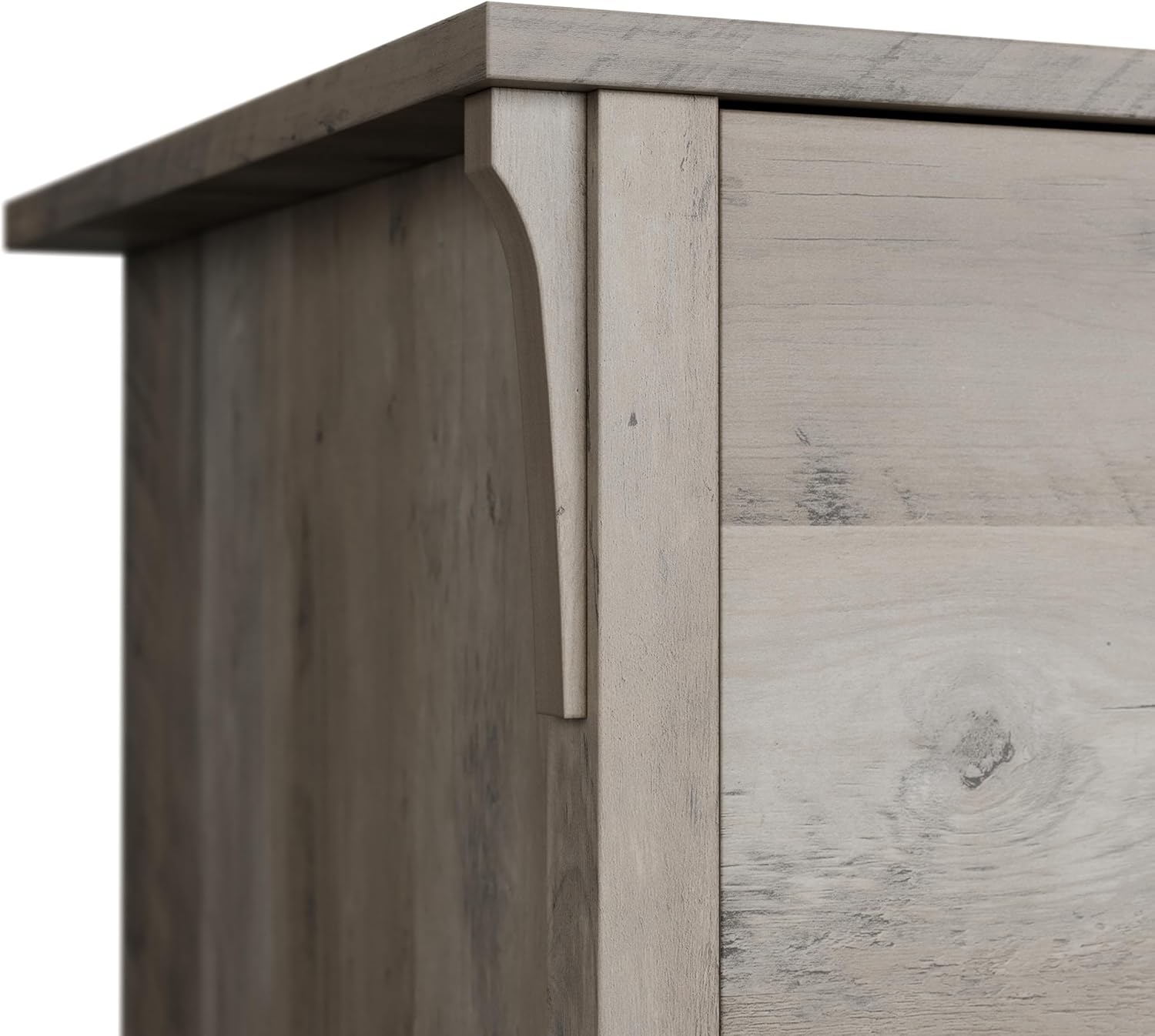 Bush Home L Shaped Desk with Storage for Home Office, Modern Farmhouse Corner Table with Drawers and Cabinets, Salinas Collection, Driftwood Gray
