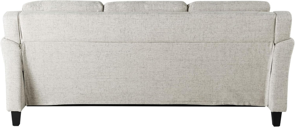 Studio Living Harrington 80.3' Sofa, Transitional Modern, Pocket Coil Comfort, Easy Assembly, Woven Fabric, Beige