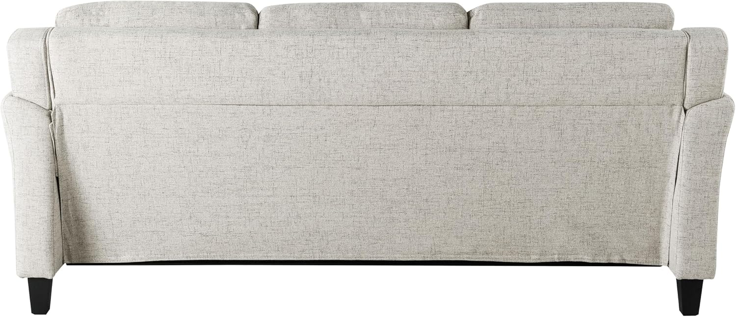 Studio Living Harrington 80.3' Sofa, Transitional Modern, Pocket Coil Comfort, Easy Assembly, Woven Fabric, Beige