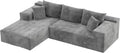 VICTONE 108' Cloud Sectional Couches, Boneless Couch Modular L-Shaped Sofa with Deep Seat, Modern Comfort Upholstered Sofas for Living Room, No Assembly Required (Corduroy, Grey)