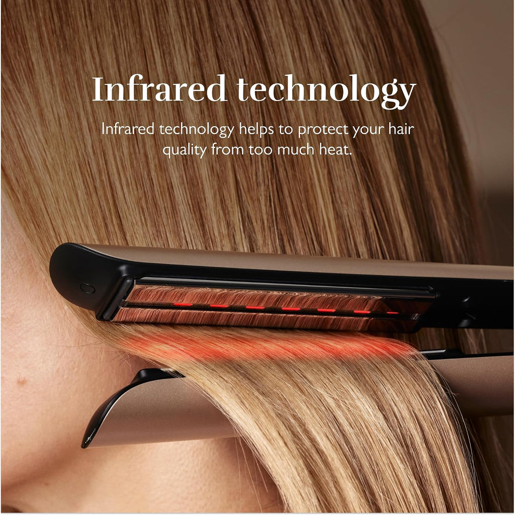 Silk'n SilkyStraight Hair Straightener & Curler 2 in 1, Professional 1' Titanium Flat Iron with Infrared & Ionic Tech, Floating Plates, 12 Settings 240–450°F, 15-Sec Heat-Up, Dual Voltage