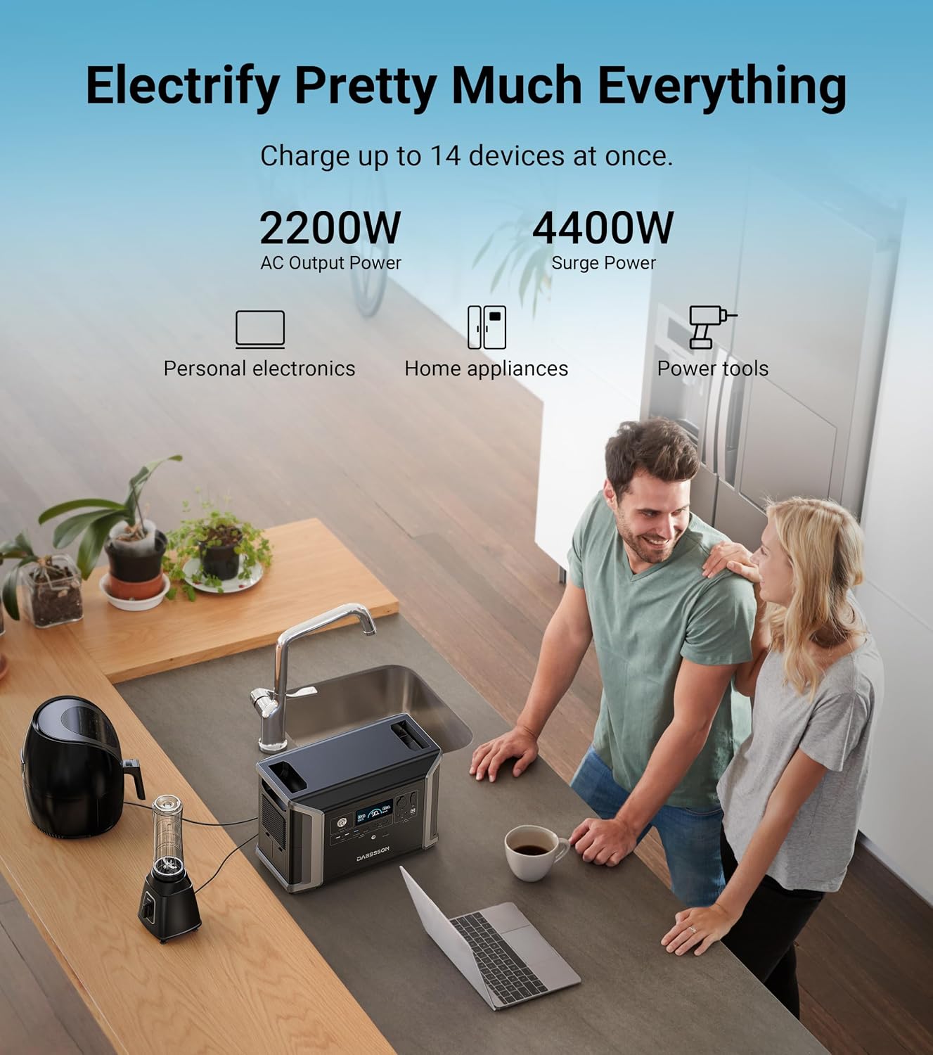 Dabbsson DBS2300 Plus Portable Power Station with 210W Solar Panel, 2330Wh EV Semi-Solid State LiFePO4 Battery,4x2200W AC Outlets(3000W with P-Boost), Solar Generator for Outdoor Camping, Home Backup