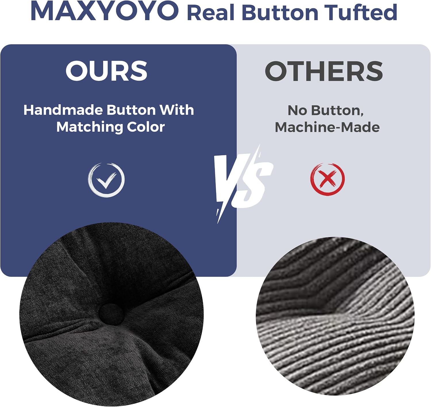 MAXYOYO 3-Seater Boneless Sofa Couch, Tufted Sofa Lounge for Living Room, Comfy Bean Bag Chair High-Density Foam Couch with Pillows, No Assembly Required