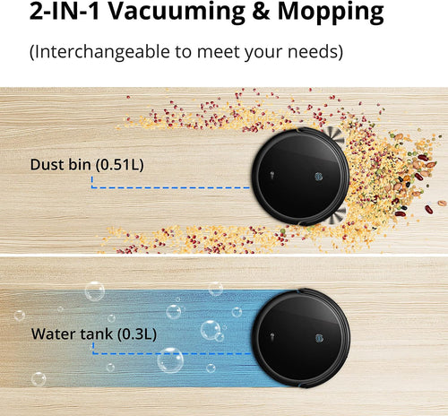 + 360 C50 Robot Vacuum Cleaner, Smart IR Remote Control, 2-in-1 Vacuum and Mop, 2600 Pa Strong Suction, 4 Cleaning Modes, Anti-Drop Sensors, Automatic Self Charging Robotic Vacuum Cleaner, Ultra-Thin