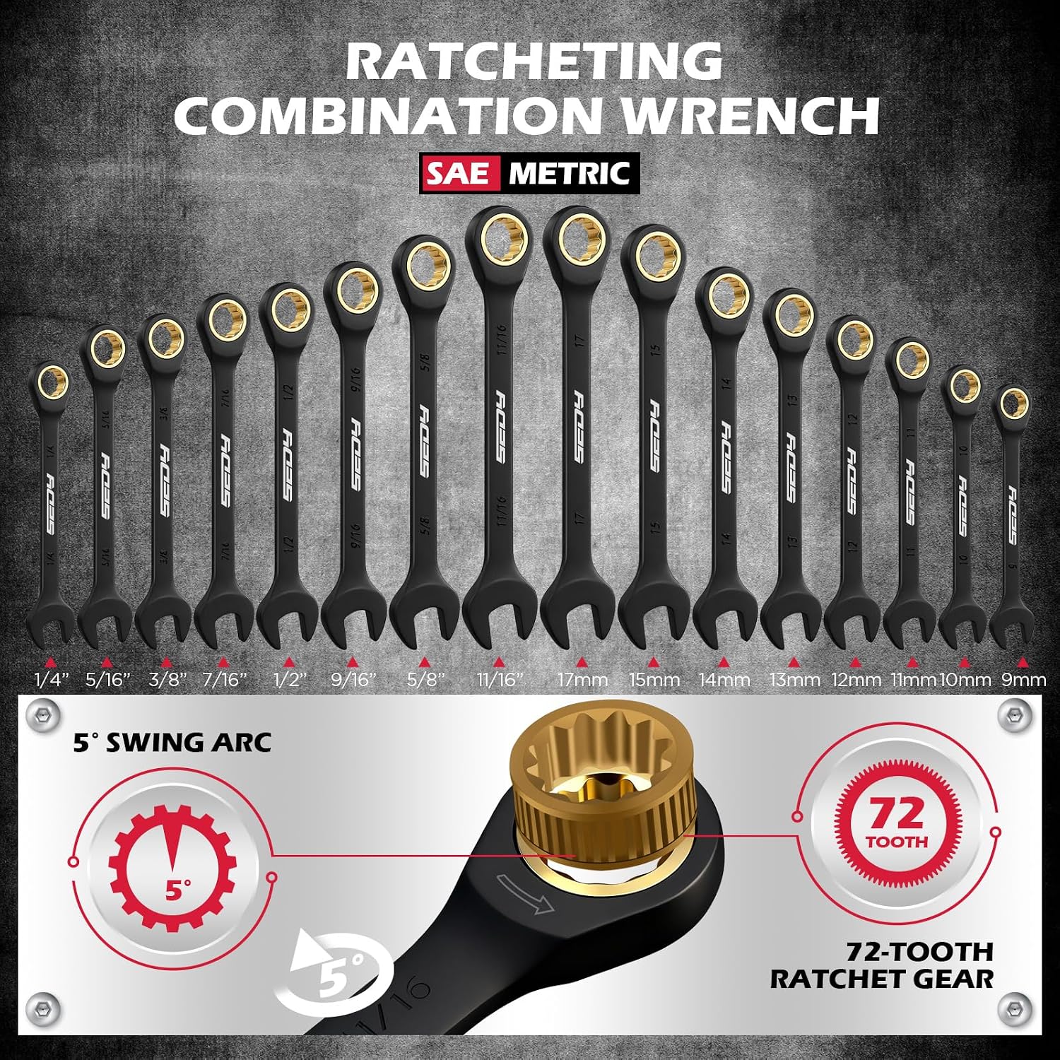 Premium 132-Piece Mechanics Tool Set, SAE/Metric 1/4' & 3/8' Drive Socket Set, Ratcheting Wrenches, Extensions & Adapters, Quick-Release Ratchet, Professional Auto Repair Tool Kit with Storage Case
