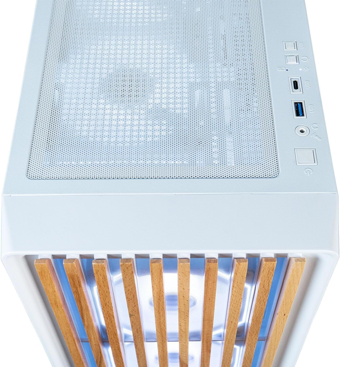ViprTech Overlord 3.0 Wood Gaming PC - AMD Ryzen 9 7900X (5.6Ghz Liquid Cooled), RTX 5070 Ti 16GB, 32GB DDR5 RAM, 2TB NVMe SSD, 1000W Gold, Keyboard Mouse, VR-Ready, WiFi BT, Computer Desktop, White