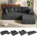2026 New Boneless Couch, No Assembly Cloud Couch Sectional with Deep Seat & Chaise for Small Space, Upholstered Boneless Sectional Couch for Living Room, L Shaped Couch with Right Facing Chaise, Grey