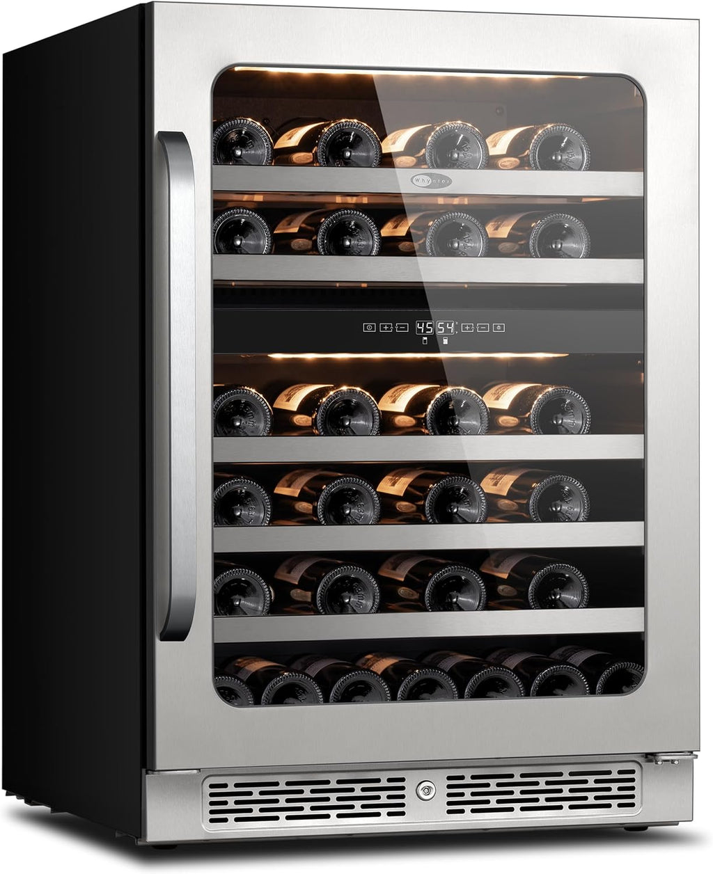 Whynter 46 Bottle Wine Cooler Refrigerator, 24 Inch Wine Fridge Dual Zone, 40-65°F Wine Refrigerator, 3 LED Wine Cellar Glass Door, Built-in or Freestanding for Home Bar Kitchen Office(5.65 cu.ft)