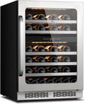 Whynter 46 Bottle Wine Cooler Refrigerator, 24 Inch Wine Fridge Dual Zone, 40-65°F Wine Refrigerator, 3 LED Wine Cellar Glass Door, Built-in or Freestanding for Home Bar Kitchen Office(5.65 cu.ft)