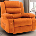 Korser Recliner Chair, Wide Rocker Chair, Rocking Chair with Massage and Heat,360°Swivel Nursery Rocking Chairs, Oversized Recliner for Adults, Cashmere Reclining Sofa for Living Room, Orange