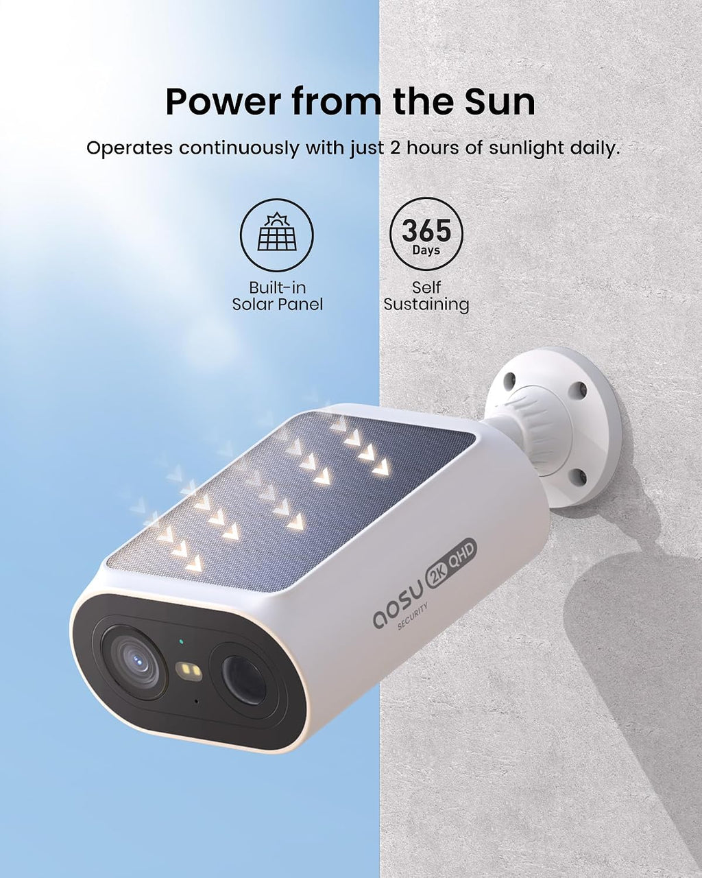 aosu Solar Security Cameras Wireless Outdoor/Indoor, Doorbell Camera for Home Safety
