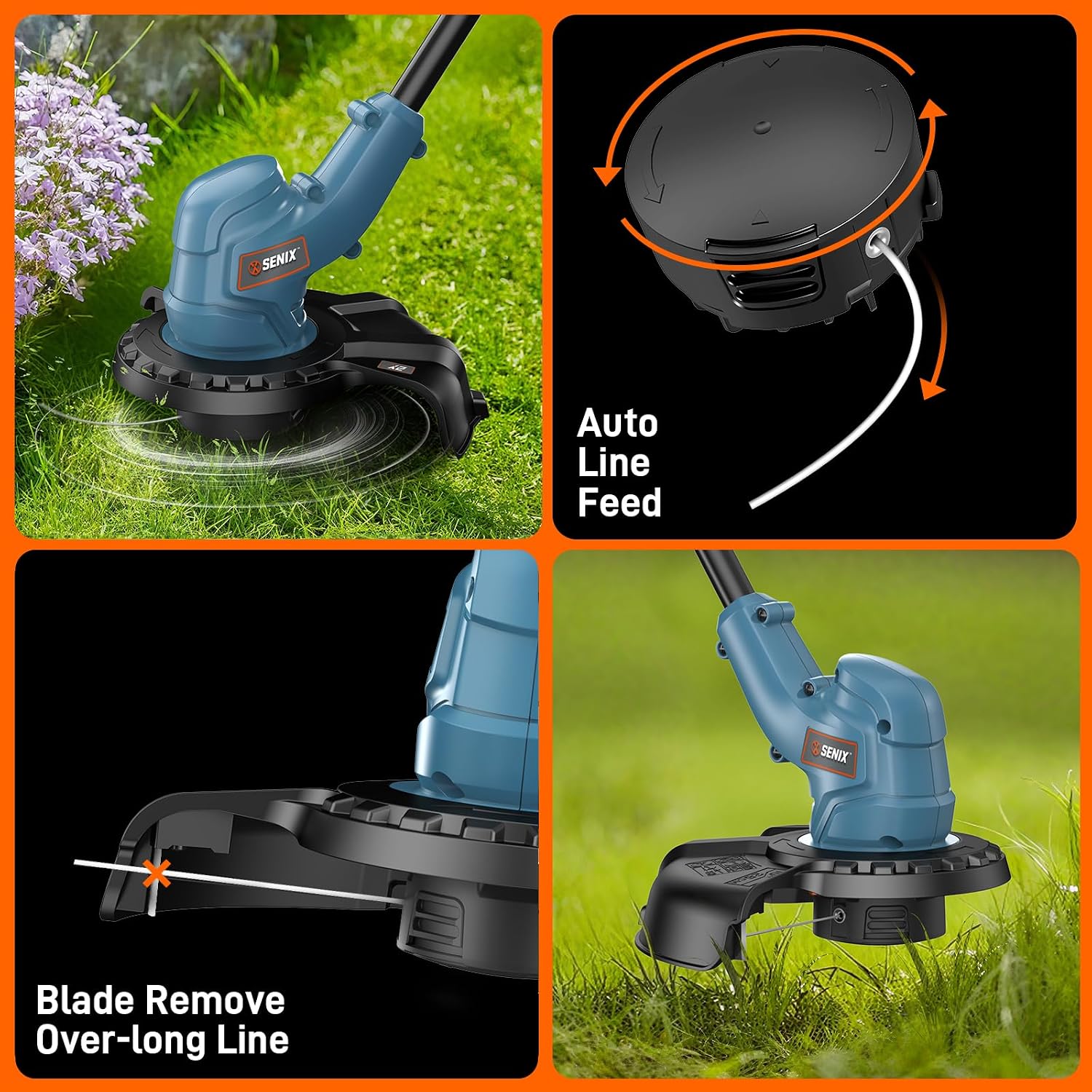 SENIX X2 20 Volt Max* 2-Piece Cordless Power Tool Combo Kit with Battery Powered 10-Inch String Trimmer and Variable Speed Leaf Blower, Includes 4.0 Ah Battery & Charger (S2K2B1-03)