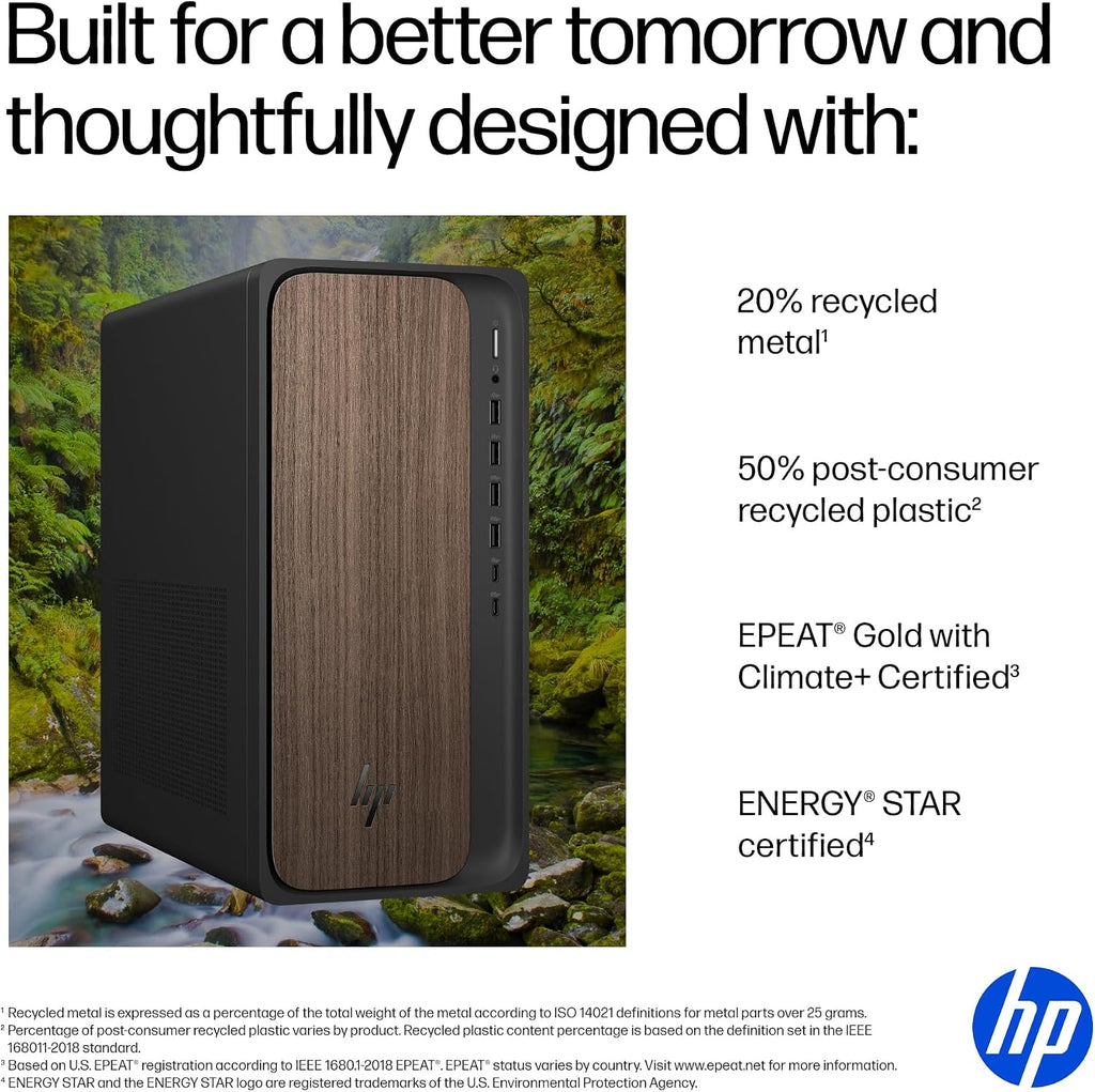 HP OmniDesk Desktop PC, Intel Core Ultra 7 265, 32 GB RAM, 2 TB SSD, Intel Graphics, Windows 11 Home, Microsoft Copilot, Dark Wood, M03-0060 (2025)