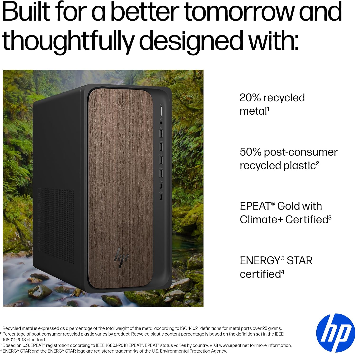 HP OmniDesk Desktop PC, Intel Core Ultra 5 225, 16 GB RAM, 512 GB SSD, Intel Graphics, Windows 11 Home, Microsoft Copilot, Dark Wood, M03-0010 (2025)