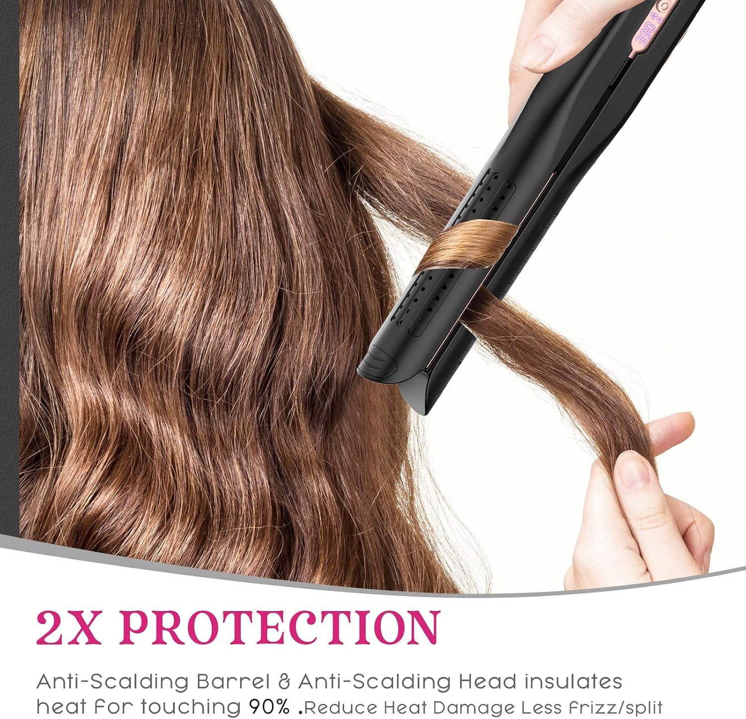 SKIMI Airflow Styler, Titanium Flat Iron Hair Straightener and Curling Iron with Cooling Air Vents to Lock in Style, 5 Temps, Dual Voltage, Auto Off
