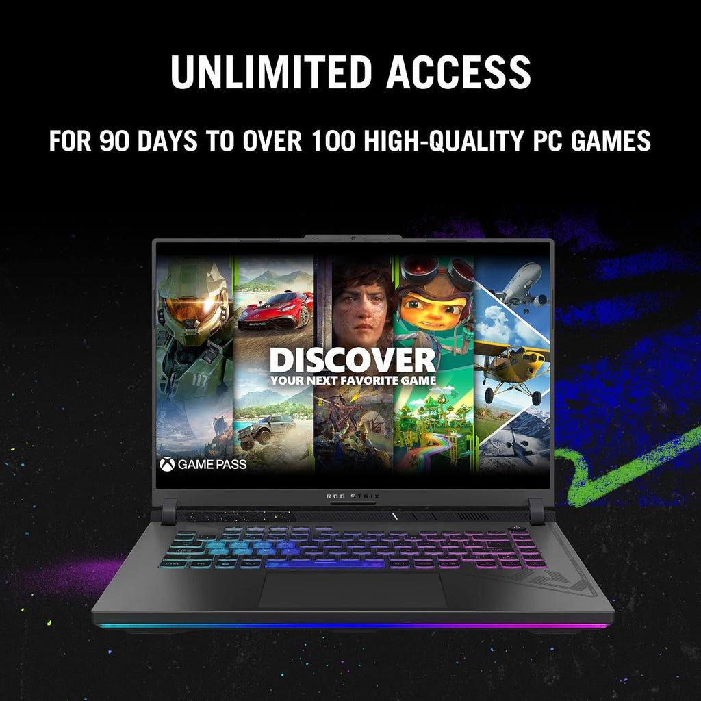 ASUS ROG Strix G16 (2024) Gaming Laptop, 16' 16:10 FHD 165Hz Display, NVIDIA® GeForce RTX™ 4060, Intel Core i7-13650HX, 16GB DDR5, 1TB PCIe Gen4 SSD, Wi-Fi 6E, Windows 11, G614JV-AS74