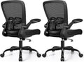 FelixKing Office Chair, Ergonomic Desk Chair with Adjustable Height and Lumbar Support Swivel Lumbar Support Desk Computer Chair with Flip up Armrests for Conference Room (Black),Pack of 2