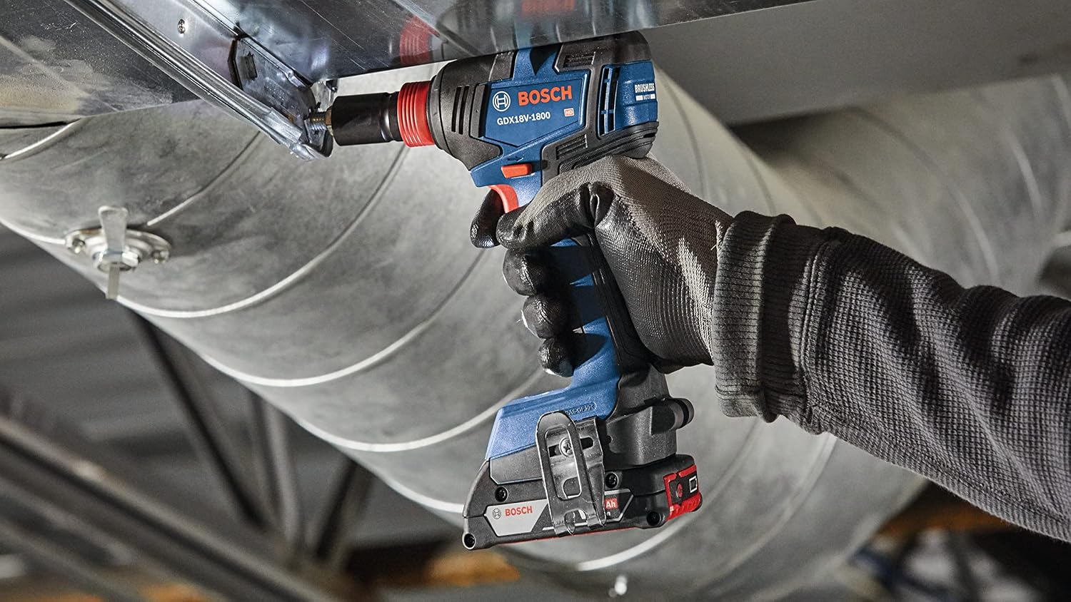 Bosch GDX18V-1800B12 18V Two-In-One 1/4 In. and 1/2 In. Bit/Socket Impact Driver/Wrench Kit with 2 Ah Standard Power Battery