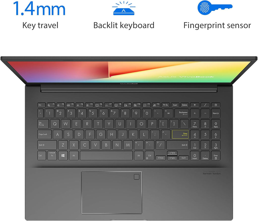 ASUS VivoBook 15 S513 Thin and Light Laptop, 15.6' FHD Display, AMD Ryzen 5 5500U Processor, Radeon Graphics, 8GB DDR4 RAM, 512GB PCIe SSD, Fingerprint, Windows 10 Home, Indie Black, S513UA-DS51